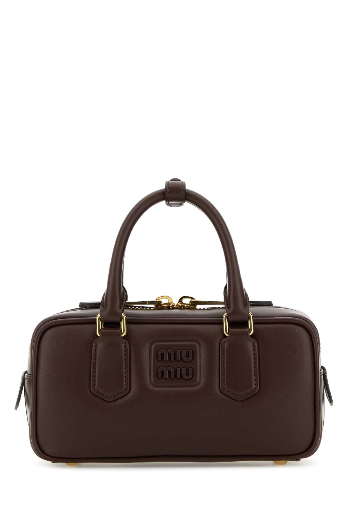 Miu Miu Women Brown Leather Arcadie Handbag MIU MIU