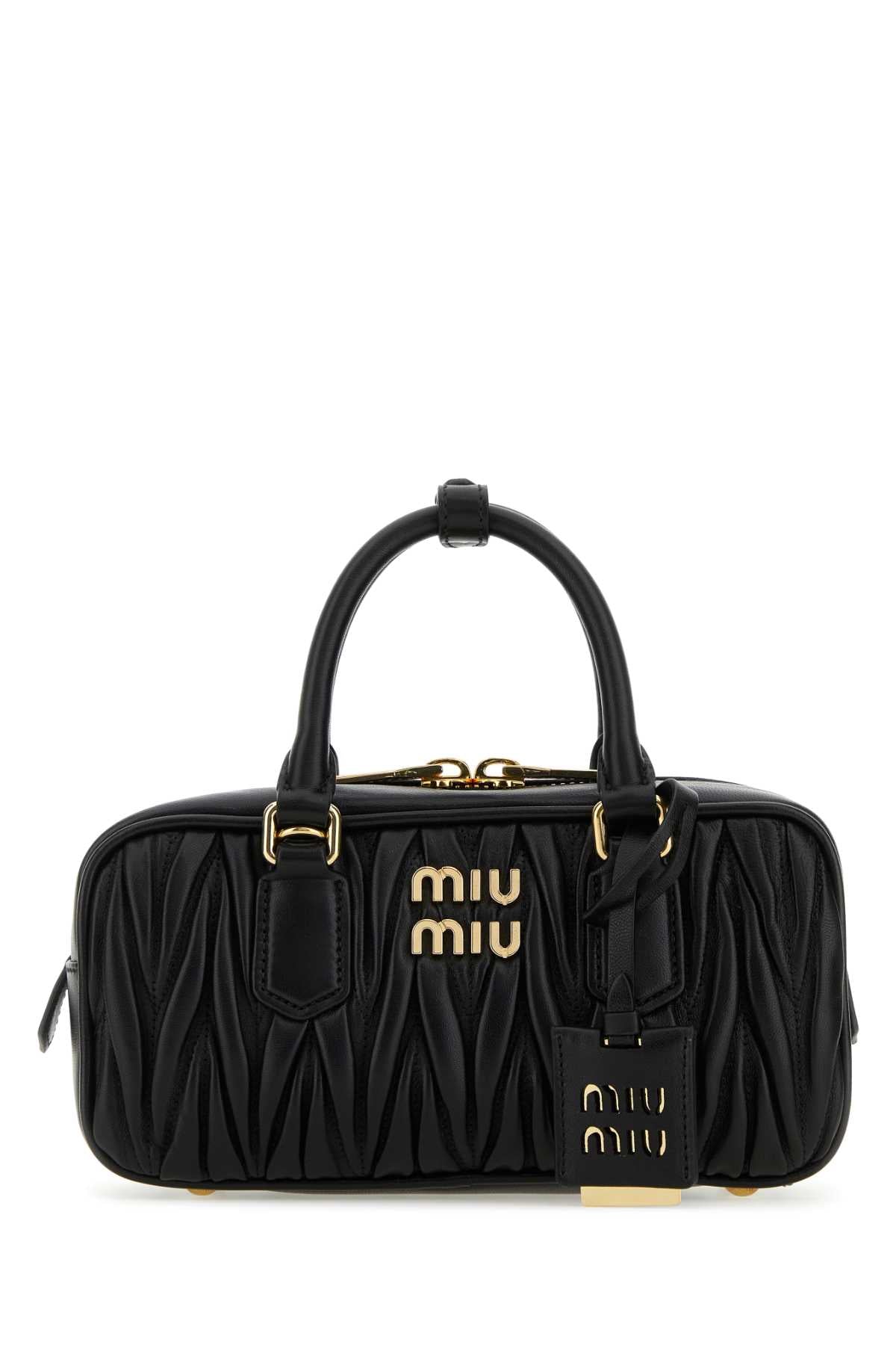 Miu Miu Women Black Leather Arcadie Handbag MIU MIU