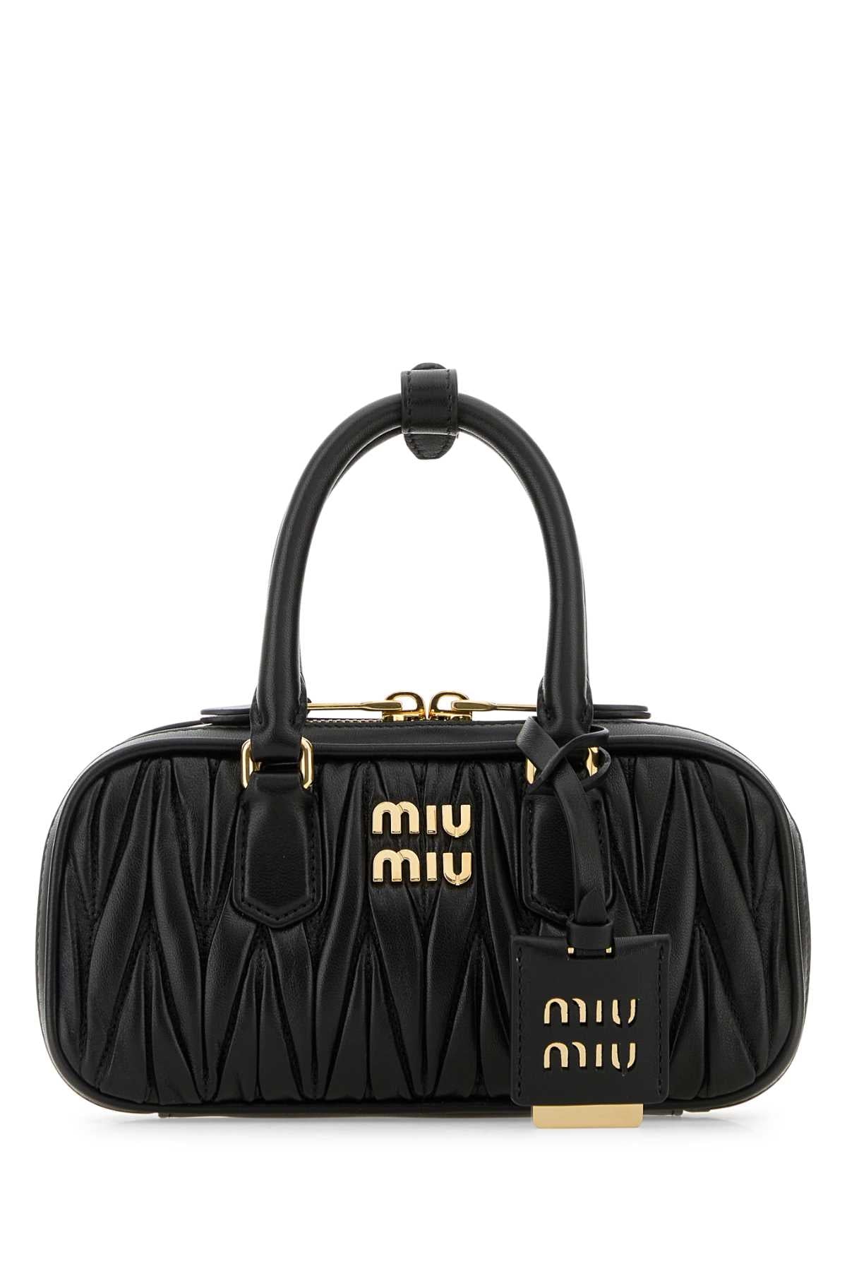 Miu Miu Women Black Nappa Leather Arcadie Handbag MIU MIU