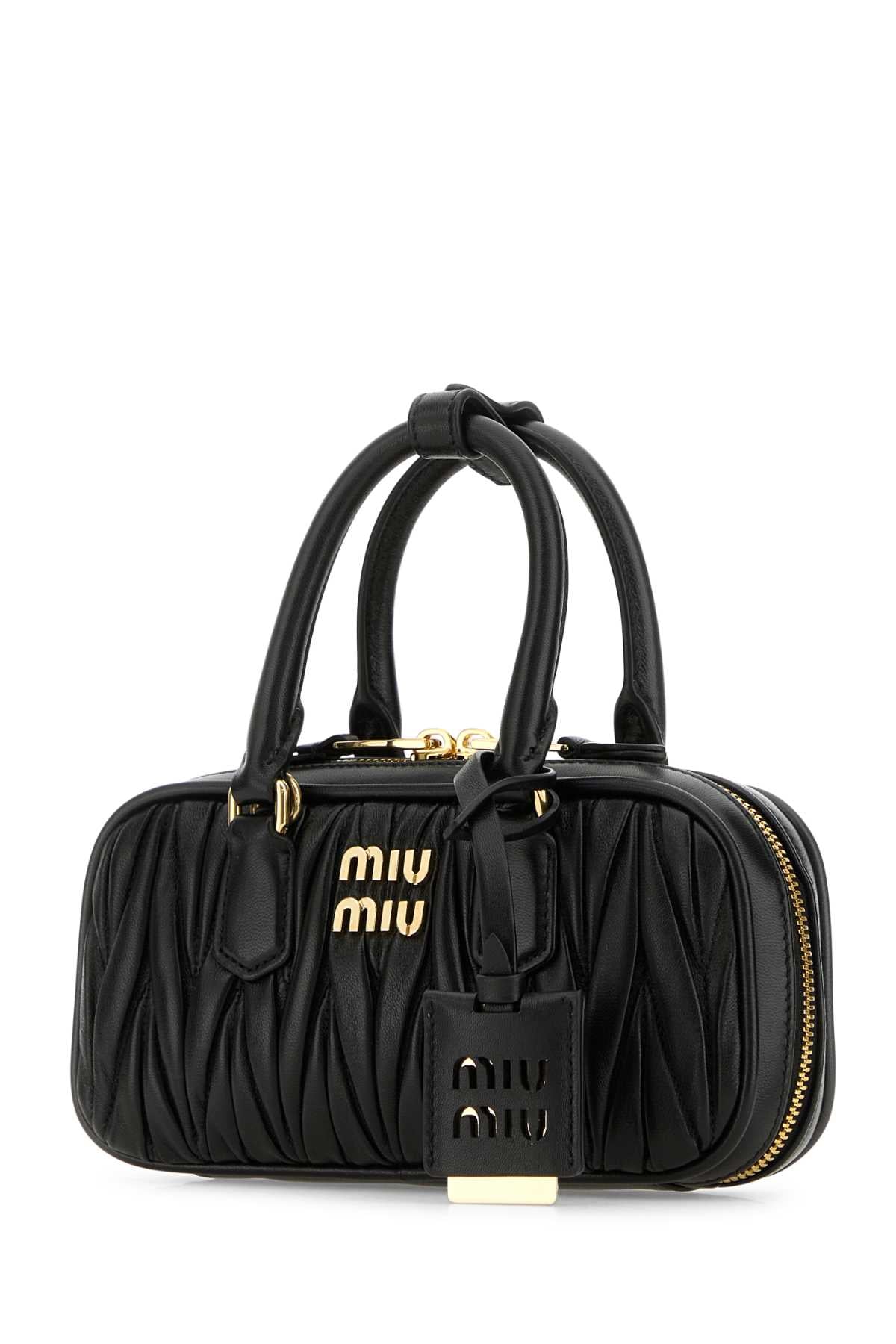Miu Miu Women Black Nappa Leather Arcadie Handbag MIU MIU