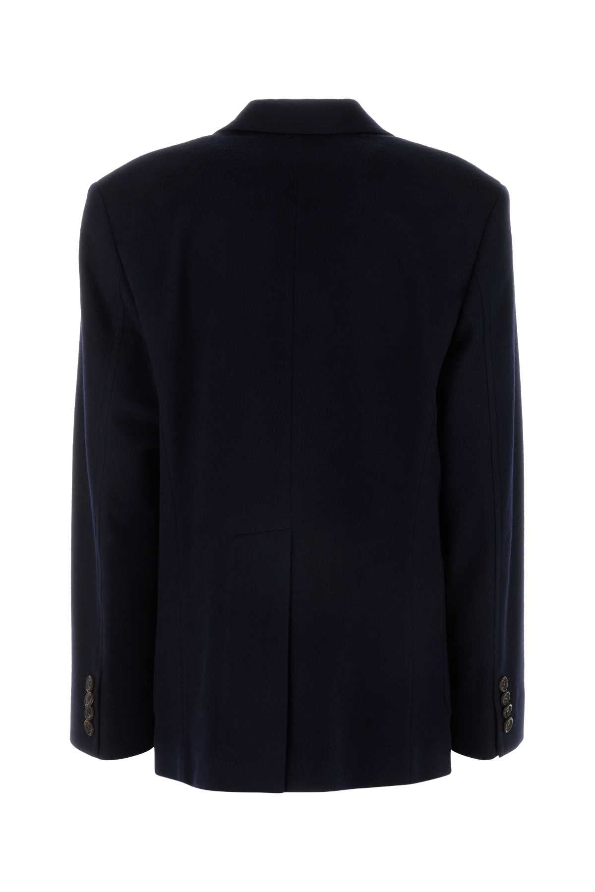Miu Miu Women Midnight Blue Wool Blend Blazer MIU MIU