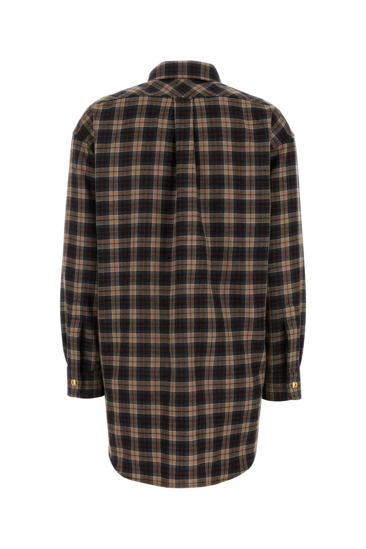 Miu Miu Women Embroidered Wool Oversize Shirt MIU MIU