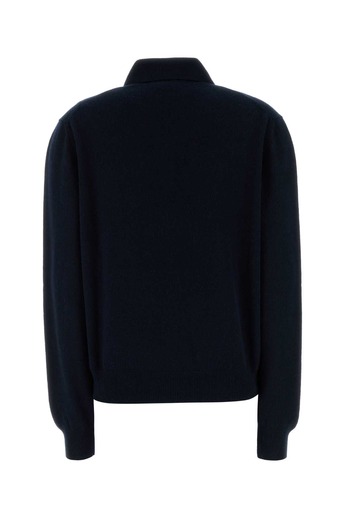 Miu Miu Women Midnight Blue Cashmere Polo Shirt MIU MIU