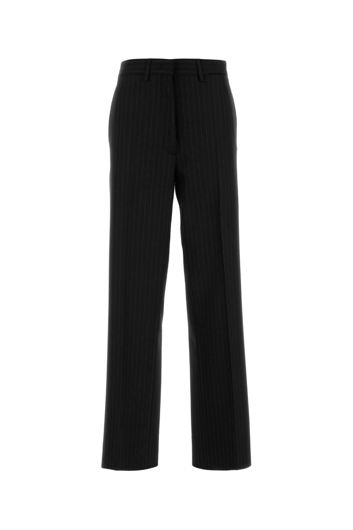 Miu Miu Women Embroidered Stretch Wool Palazzo Pant MIU MIU