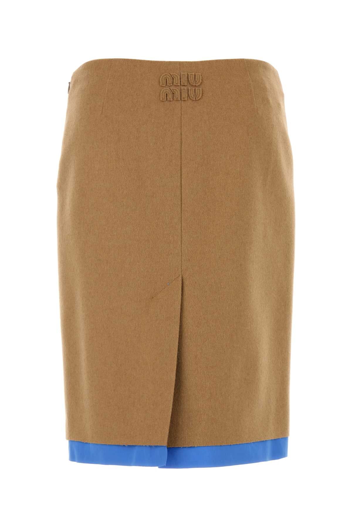Miu Miu Women Beige Camel Skirt MIU MIU
