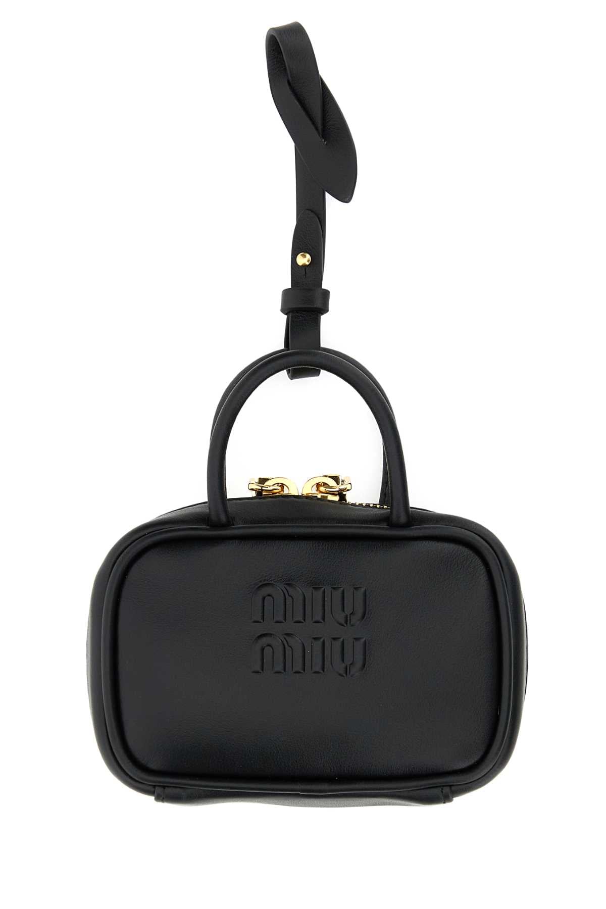 Miu Miu Women Black Leather Beau Keyring Necessaire MIU MIU