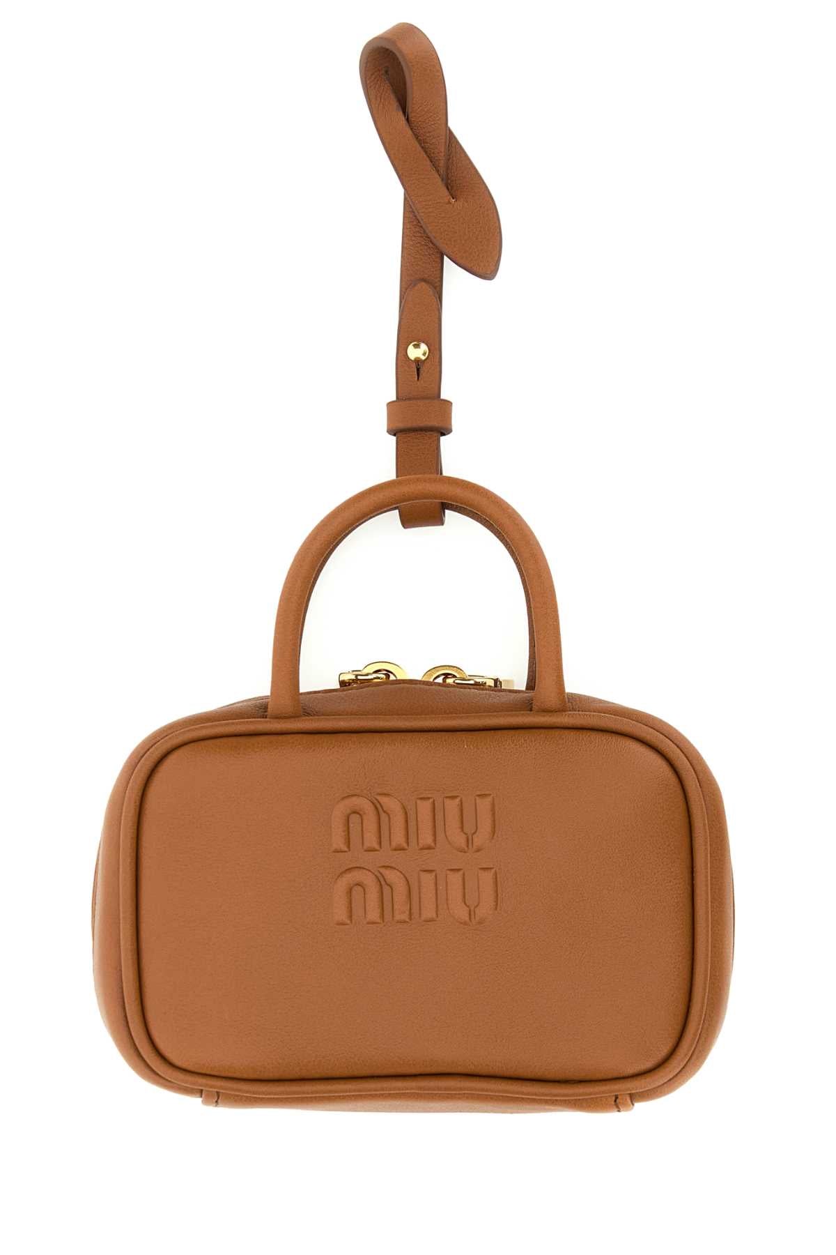 Miu Miu Women Camel Leather Beau Keyring Necessaire MIU MIU