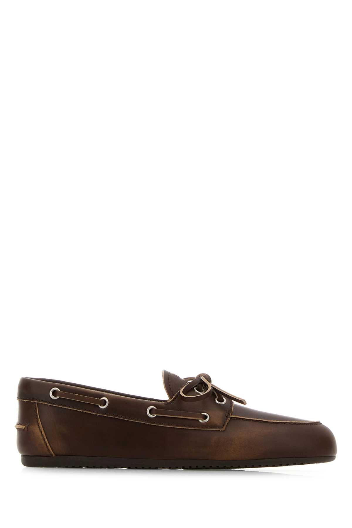 Miu Miu Women Brown Leather Loafers MIU MIU