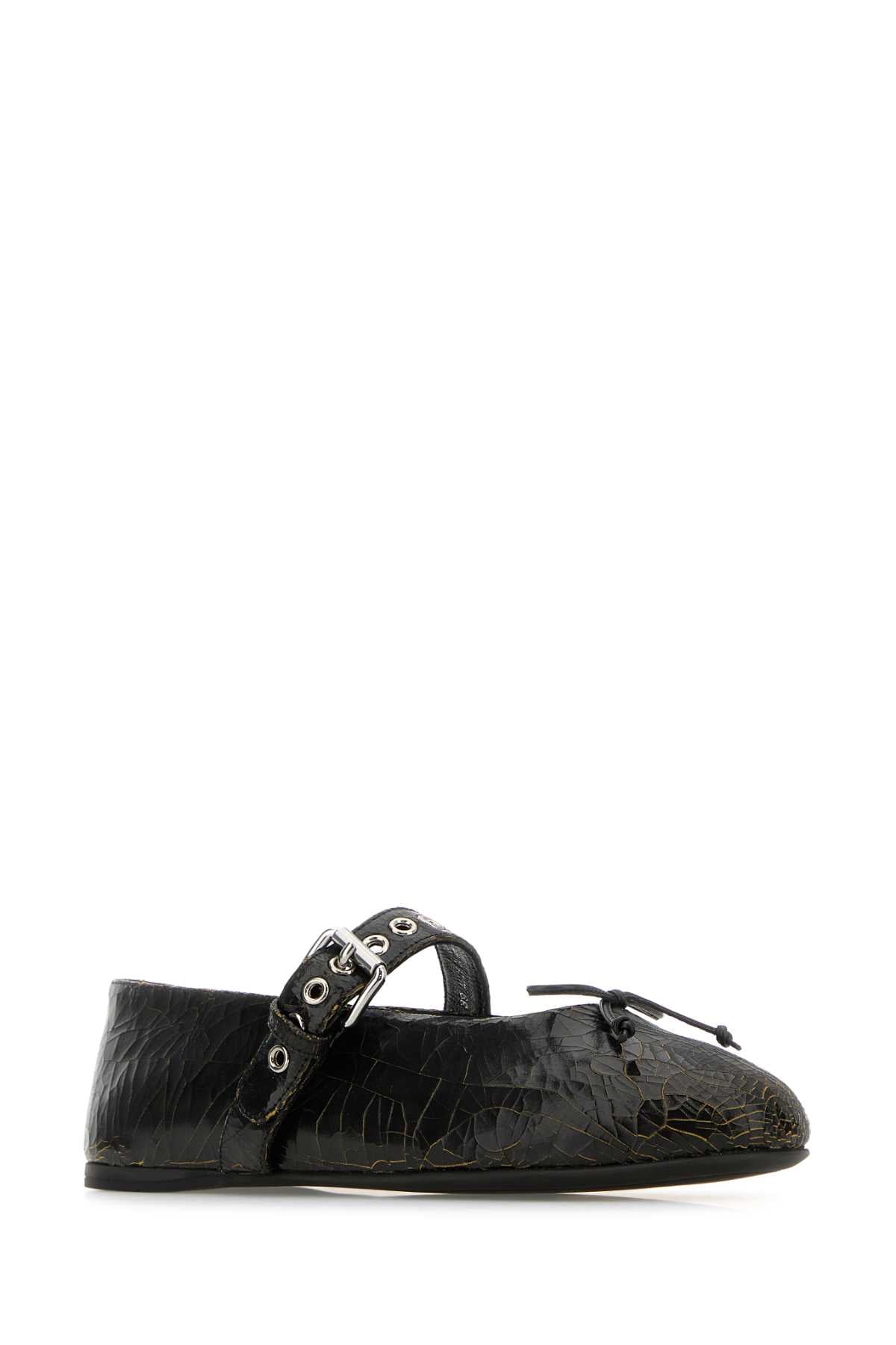 Miu Miu Women Black Leather Ballerinas MIU MIU