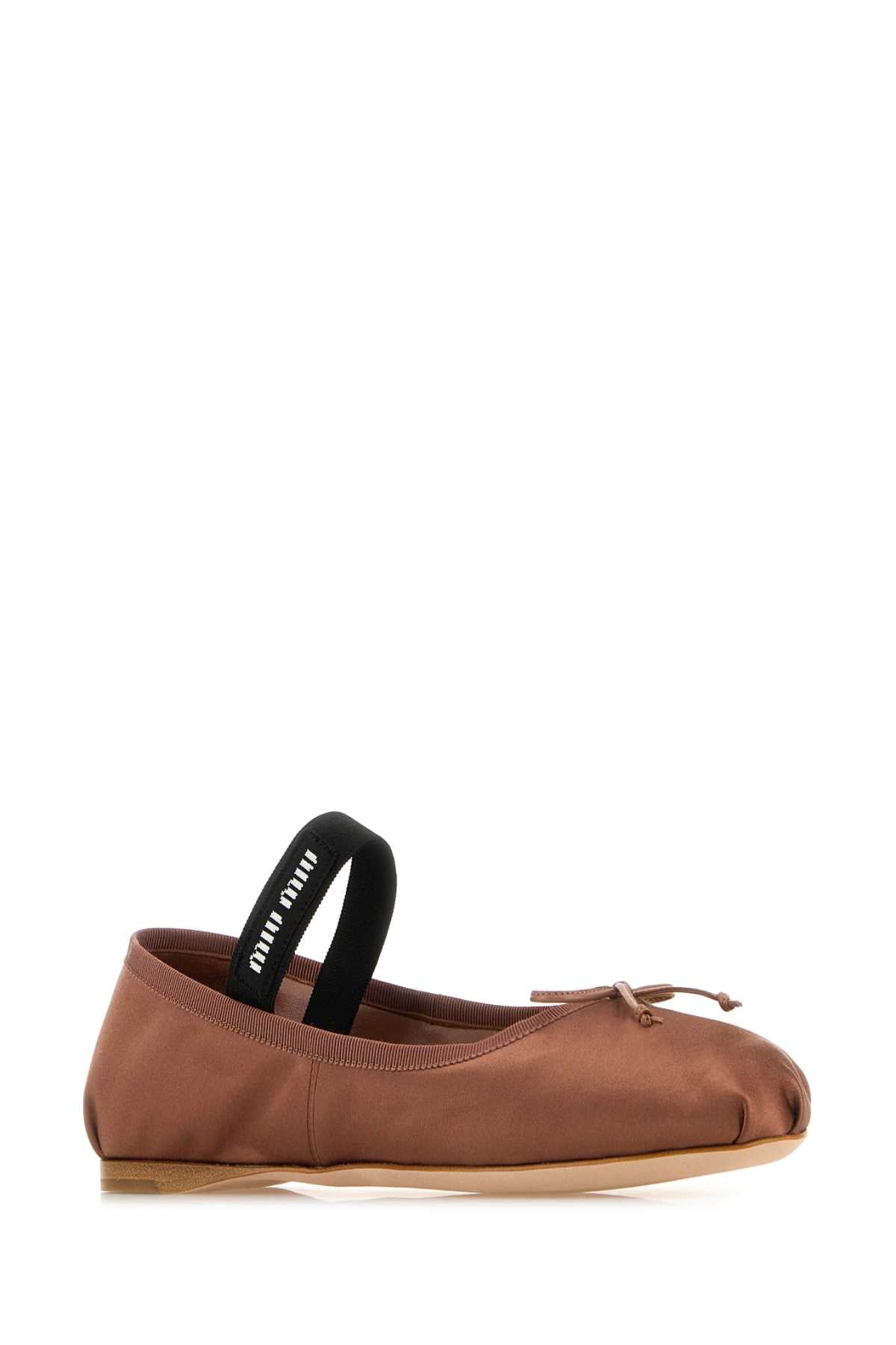 Miu Miu Women Dark Pink Satin Ballerinas MIU MIU