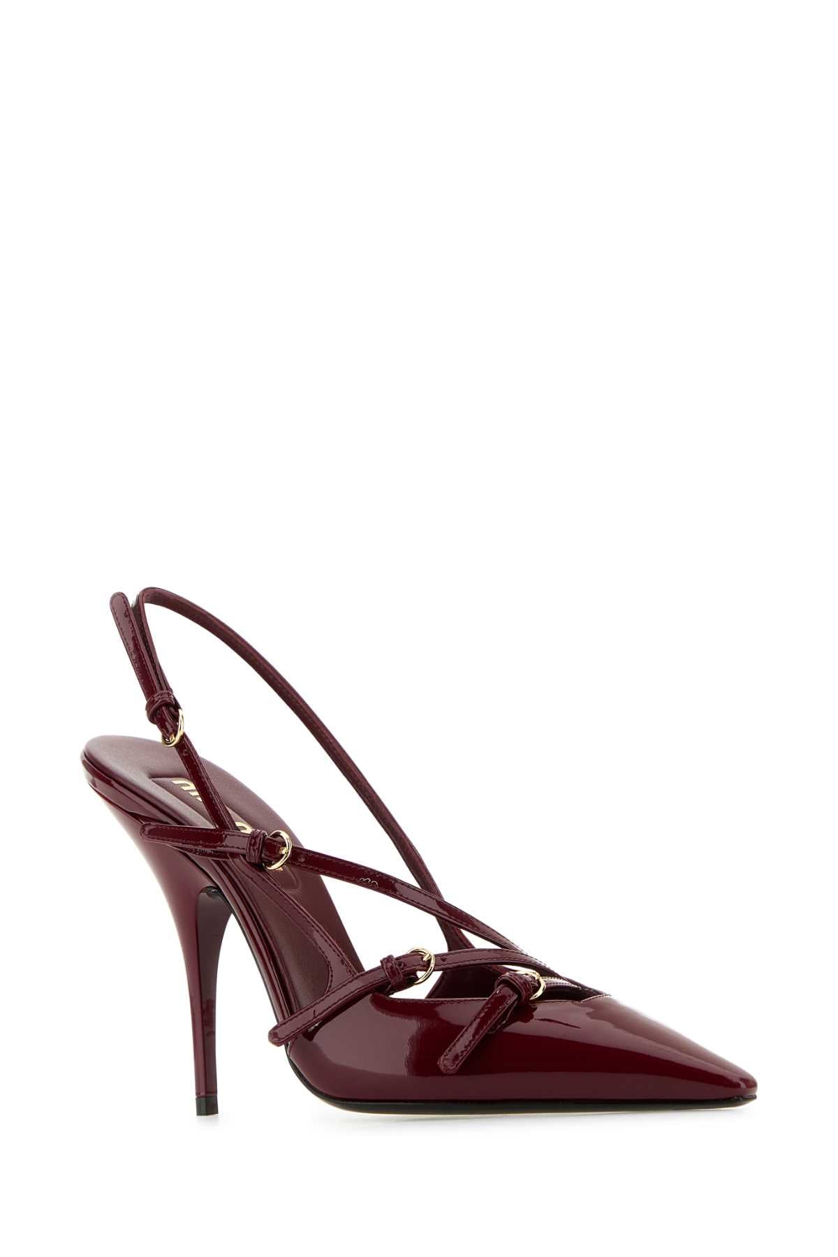 Miu Miu Women Tyrian Purple Leather Pumps MIU MIU