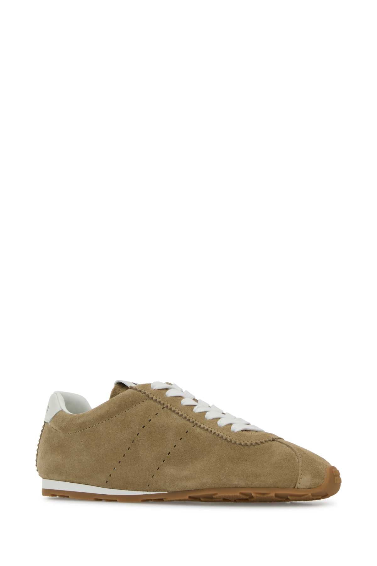 Miu Miu Women Cappuccino Suede Plume Sneakers MIU MIU