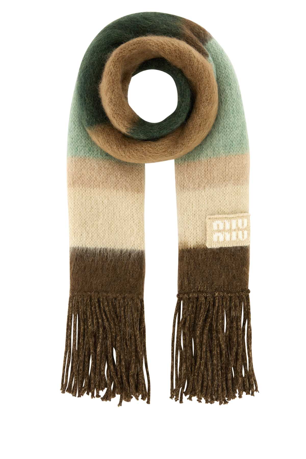 Miu Miu Women Embroidered Mohair Blend Scarf MIU MIU