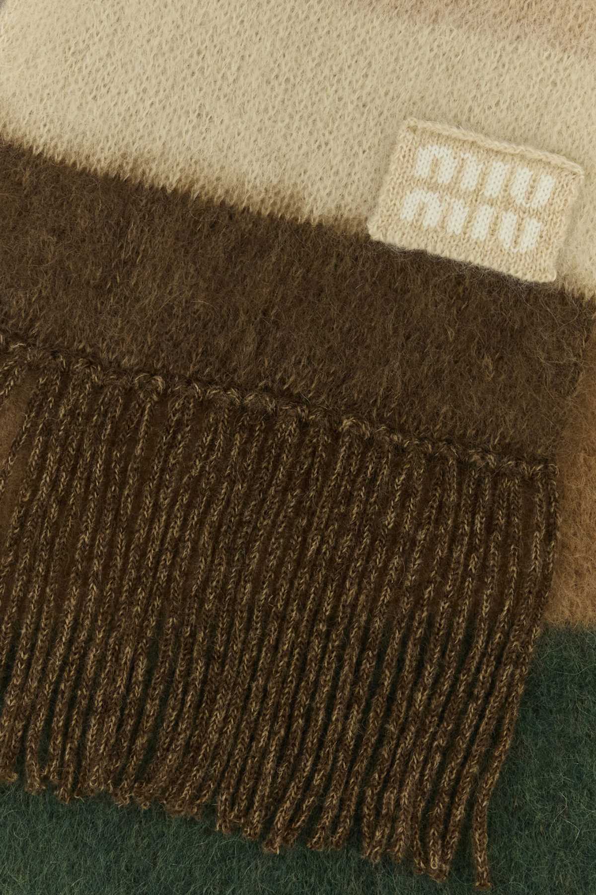 Miu Miu Women Embroidered Mohair Blend Scarf MIU MIU