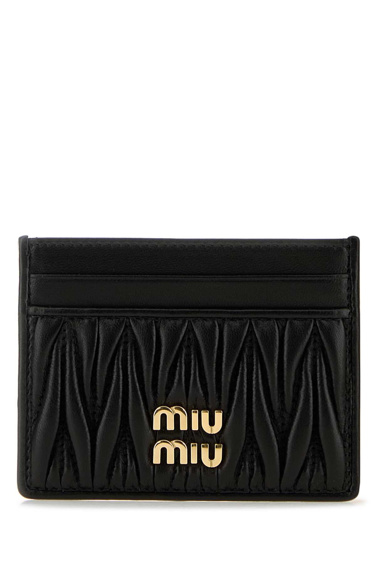 Miu Miu Women Black Leather Card Holder MIU MIU