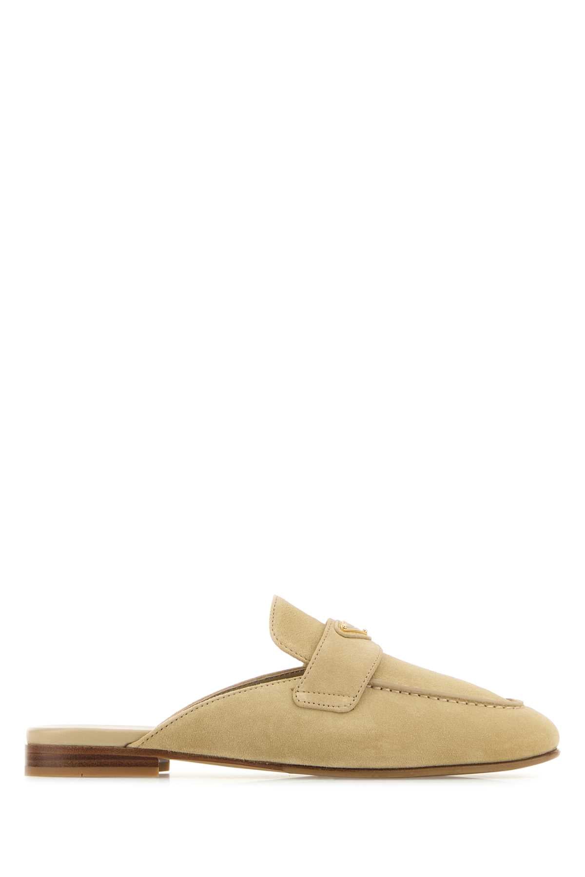 Prada Women Sand Suede Slippers PRADA