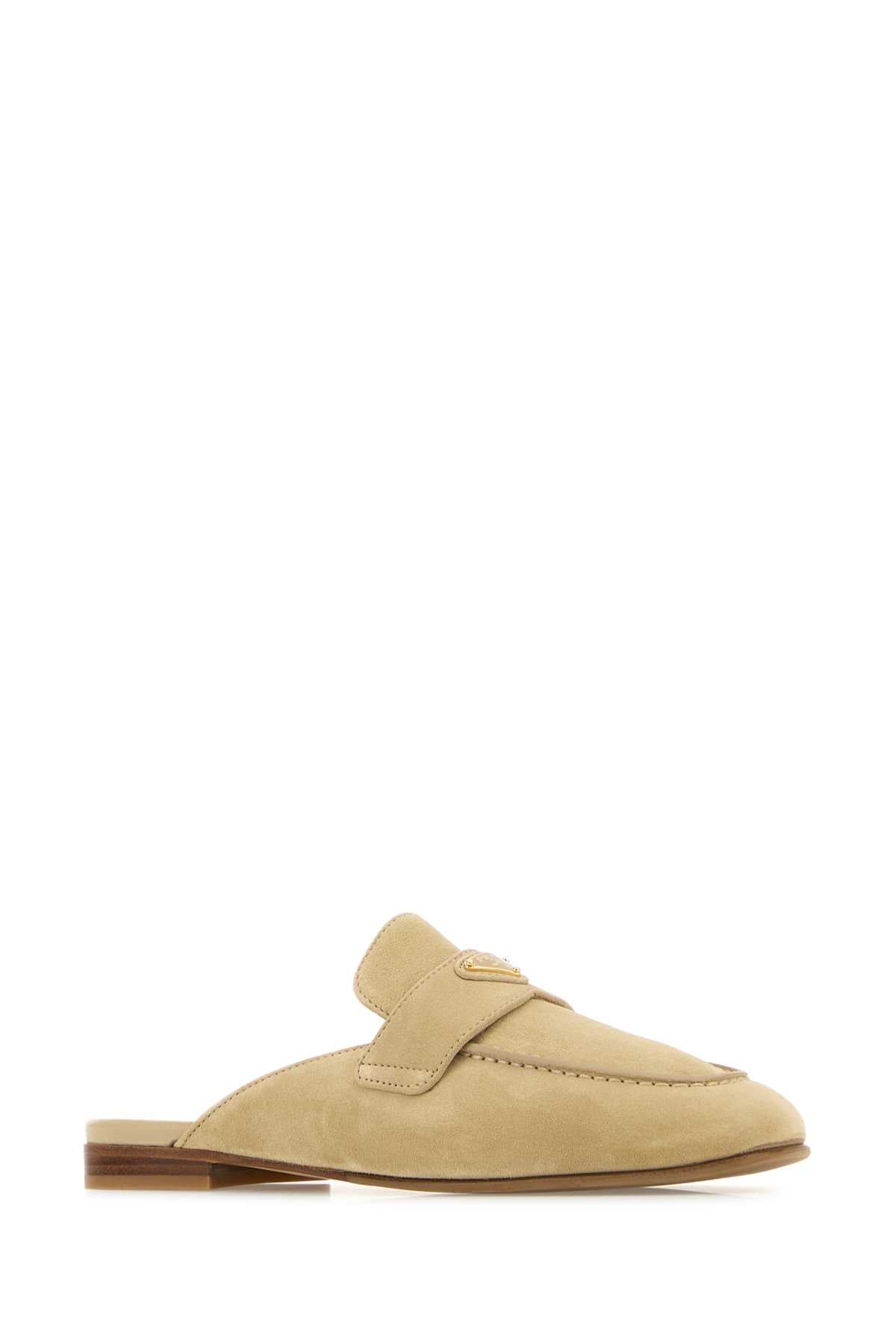 Prada Women Sand Suede Slippers PRADA