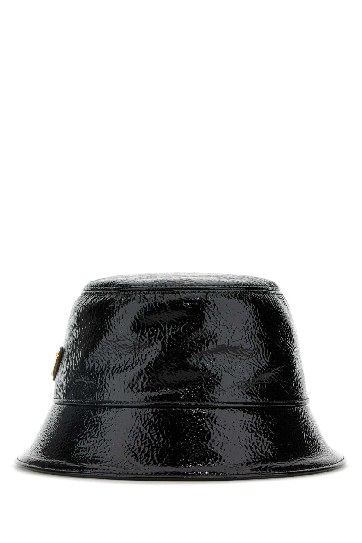 Prada Women Black Naplak Bucket Hat PRADA