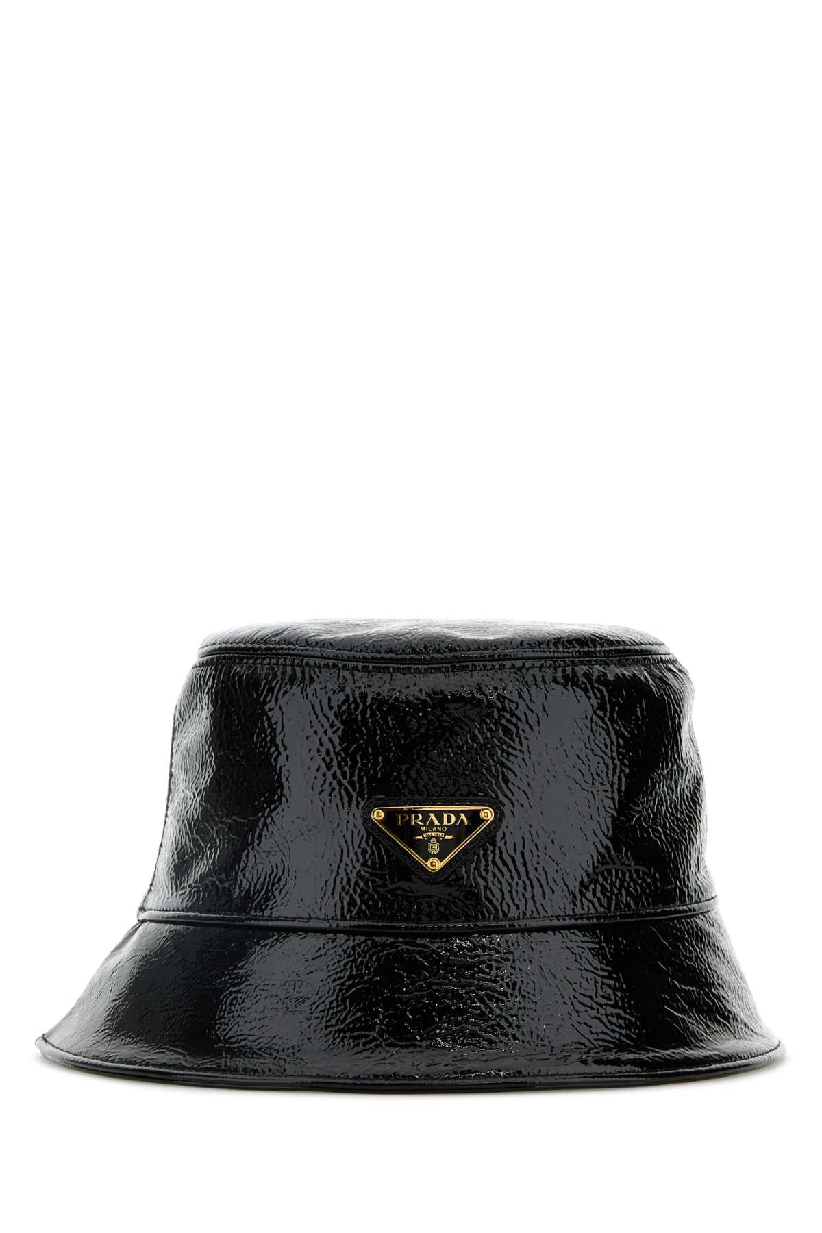 Prada Women Black Naplak Bucket Hat PRADA