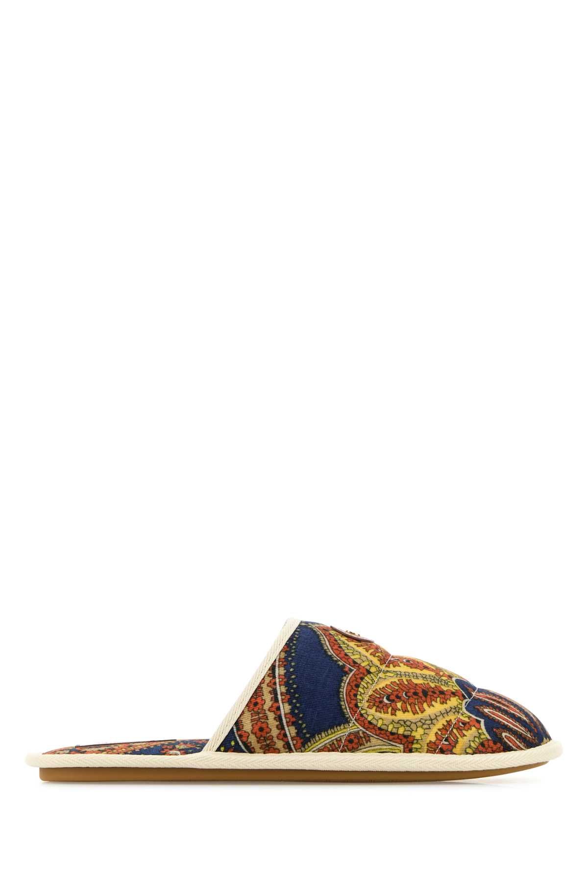 Valentino Garavani Men Printed Fabric Ta Chambre Slippers VALENTINO GARAVANI