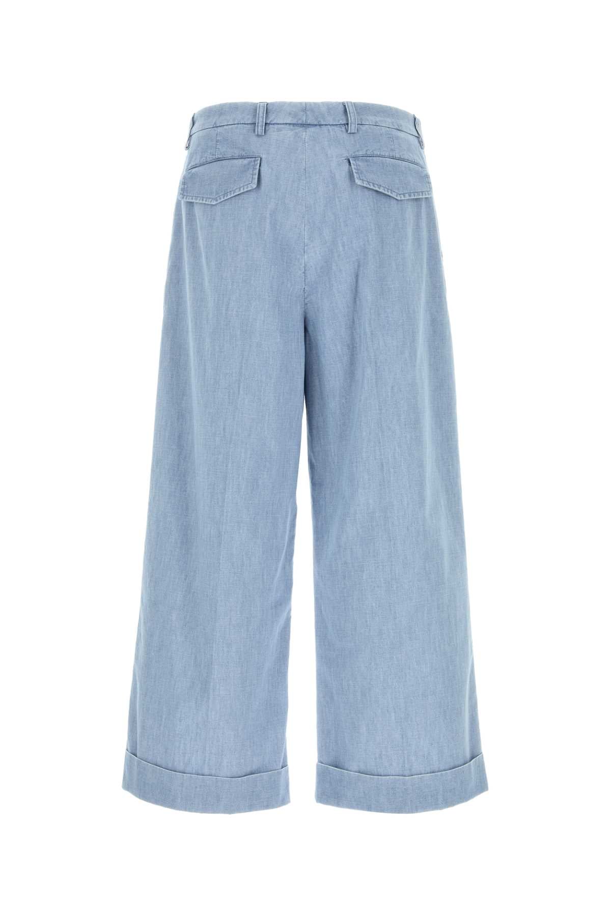 Valentino Garavani Men Light Blue Denim Wide-Leg Jeans VALENTINO GARAVANI
