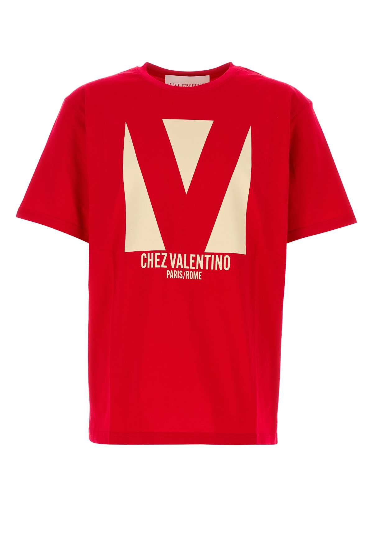 Valentino Garavani Men Red Cotton T-Shirt VALENTINO GARAVANI
