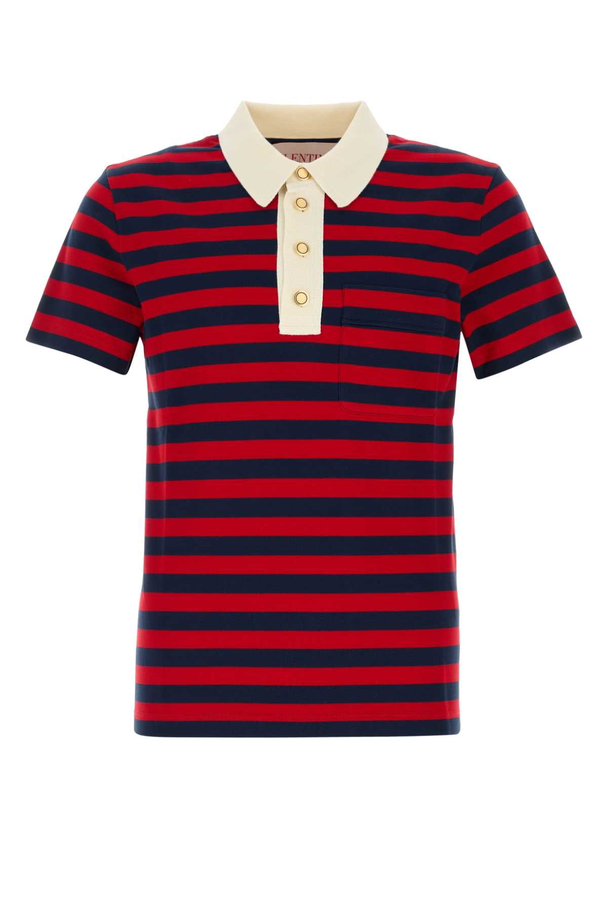 Valentino Garavani Men Embroidered Piquet Polo Shirt VALENTINO GARAVANI