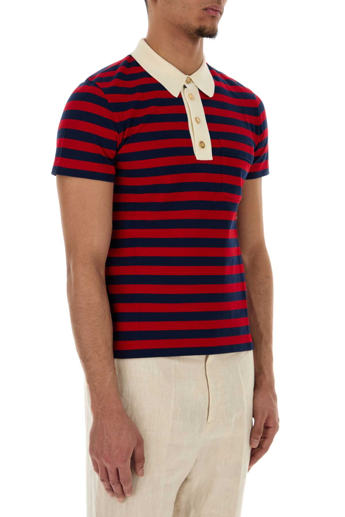 Valentino Garavani Men Embroidered Piquet Polo Shirt VALENTINO GARAVANI