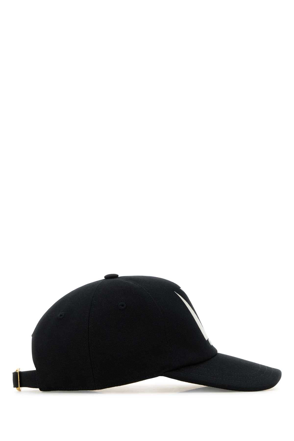 Valentino Garavani Men Black Cotton Baseball Cap VALENTINO GARAVANI