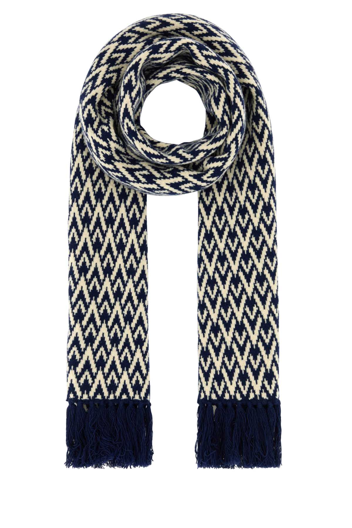 Valentino Garavani Men Embroidered Wool Toute La V Scarf VALENTINO GARAVANI