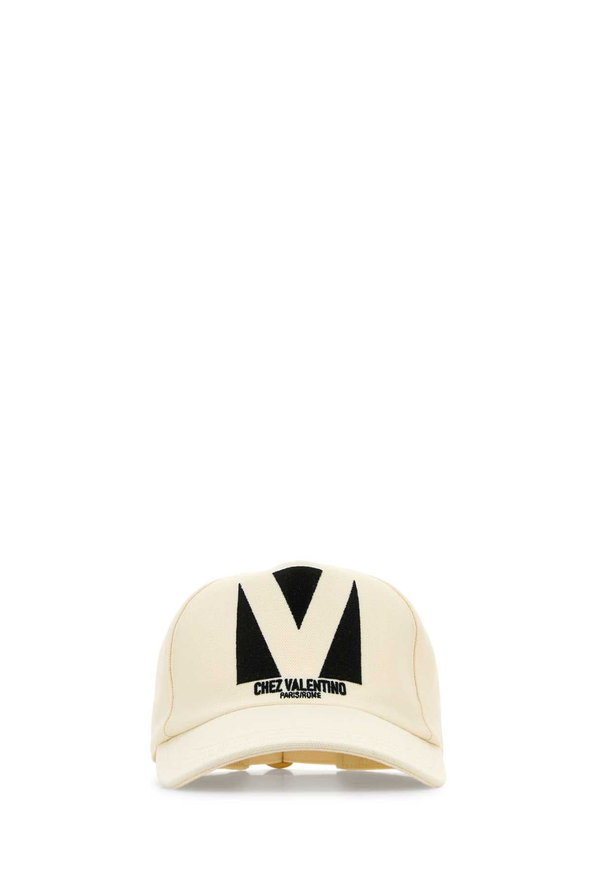 Valentino Garavani Men Ivory Cotton Baseball Cap VALENTINO GARAVANI