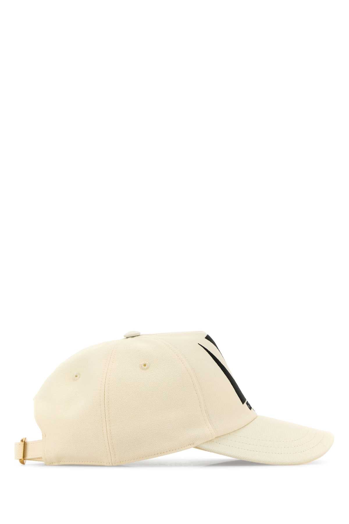 Valentino Garavani Men Ivory Cotton Baseball Cap VALENTINO GARAVANI