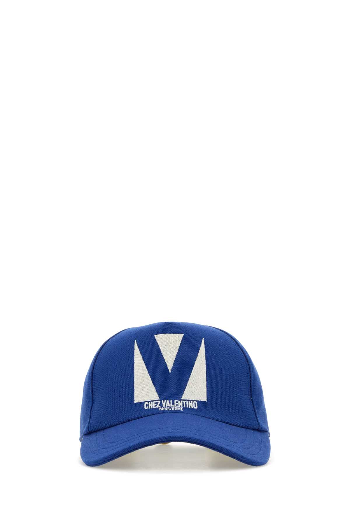 Valentino Garavani Men Electric Blue Cotton Baseball Cap VALENTINO GARAVANI