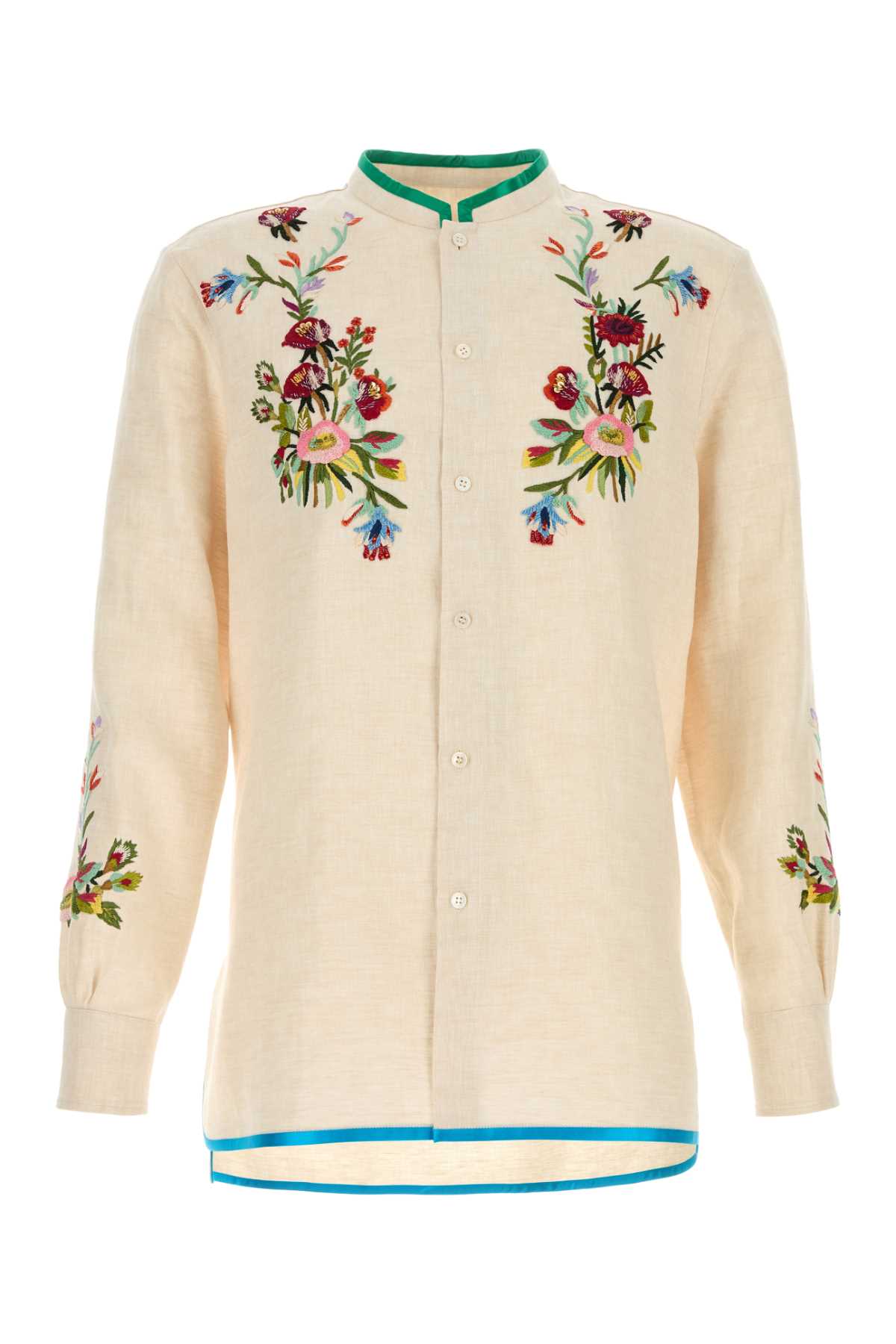 Valentino Garavani Men Ivory Linen Shirt VALENTINO GARAVANI