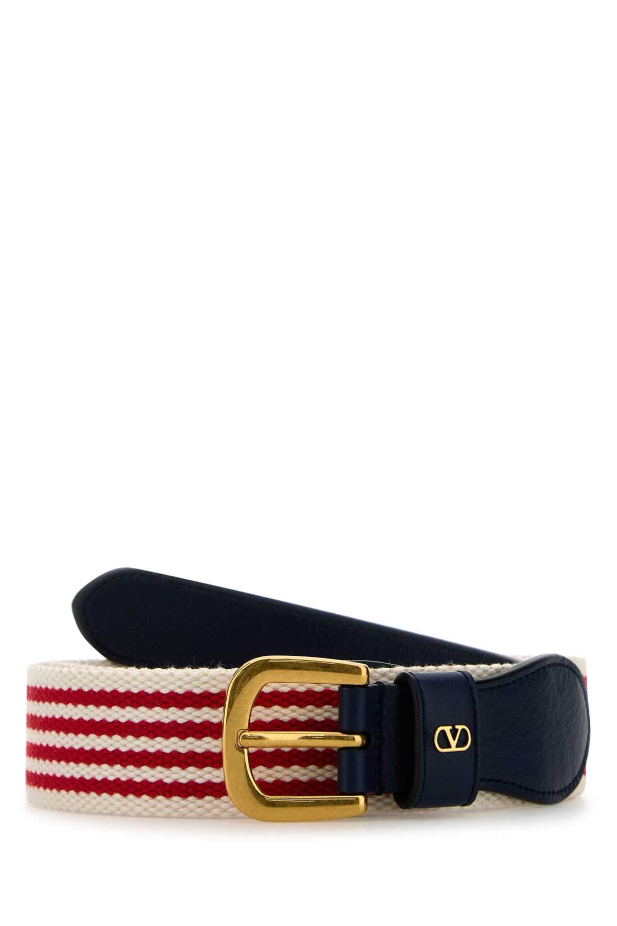Valentino Garavani Men Embroidered Fabric Belt VALENTINO GARAVANI