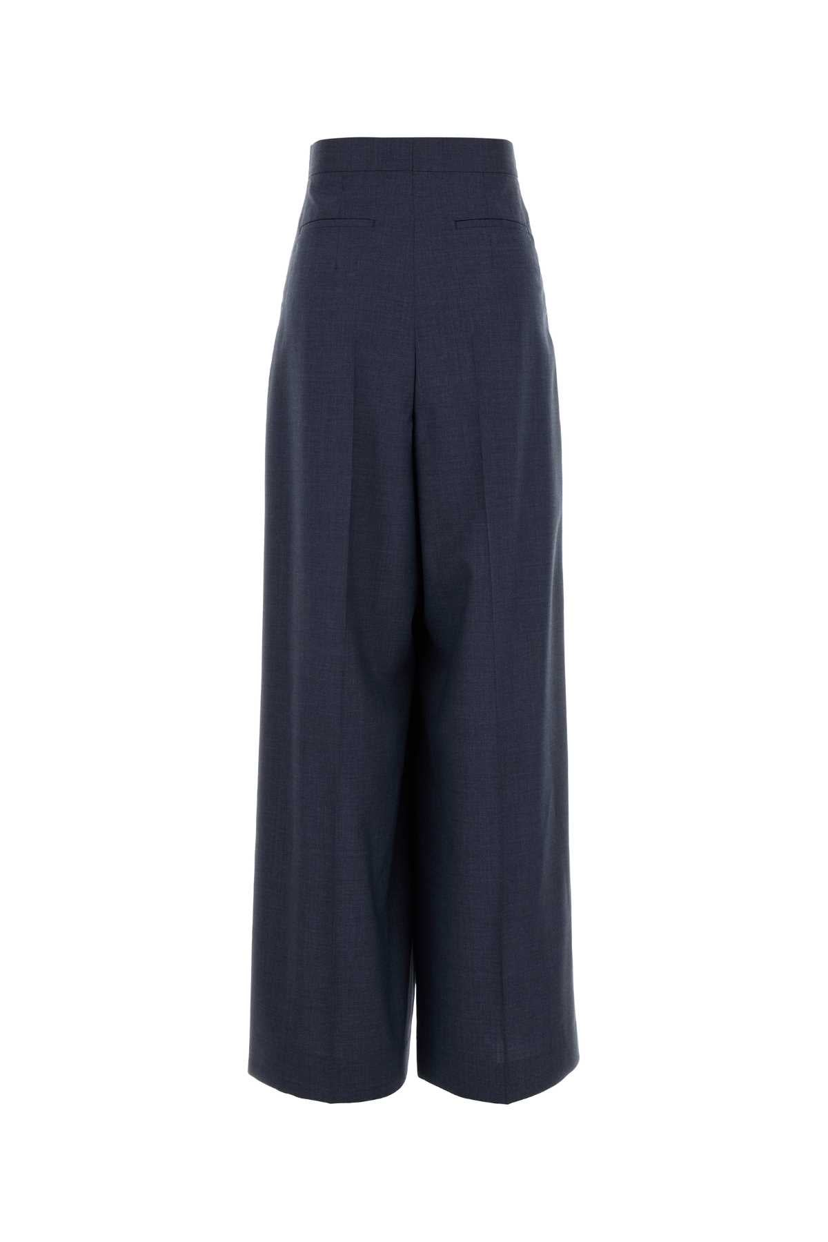 Givenchy Women Blue Wool Palazzo Pant GIVENCHY