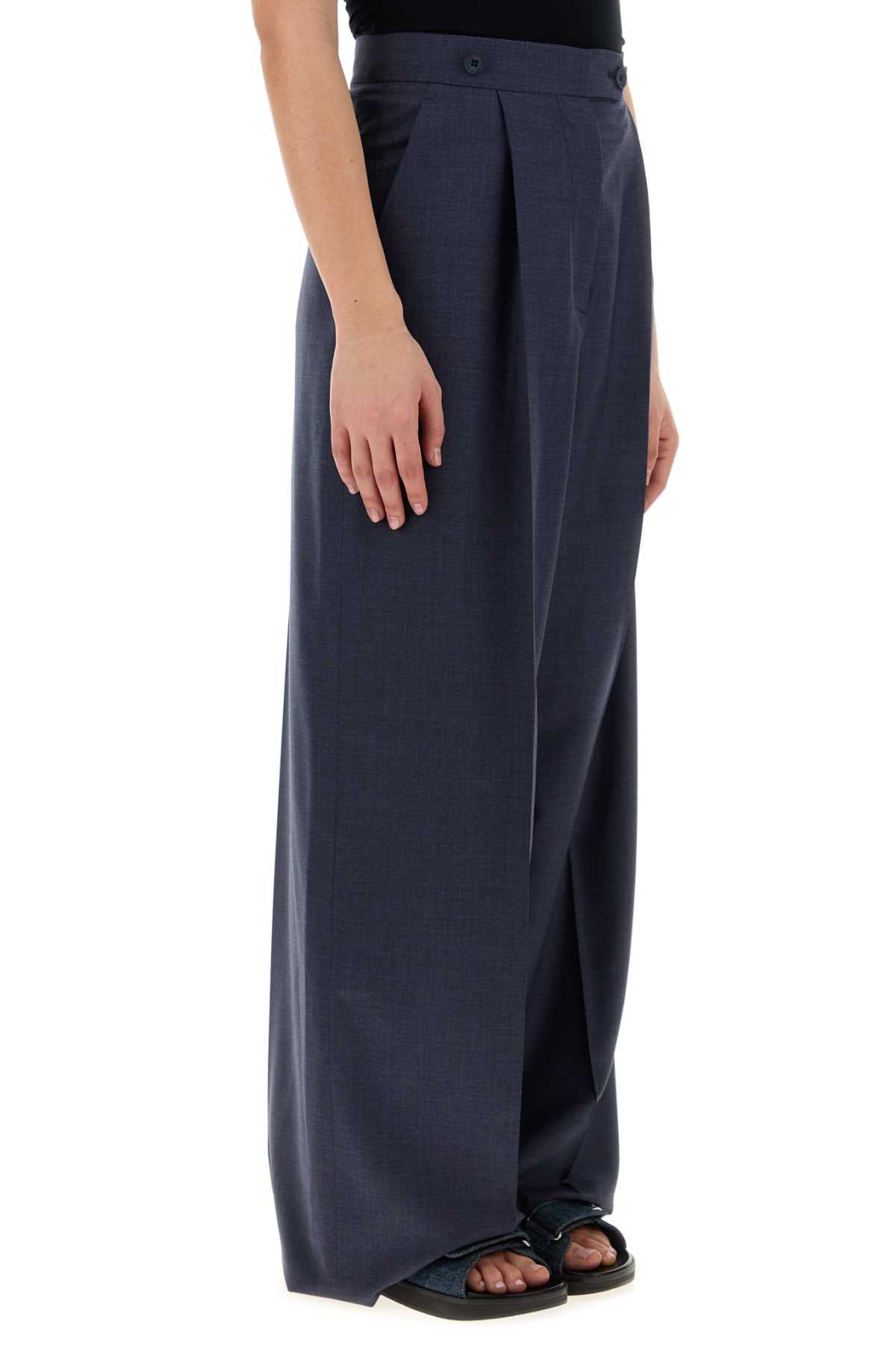 Givenchy Women Blue Wool Palazzo Pant GIVENCHY
