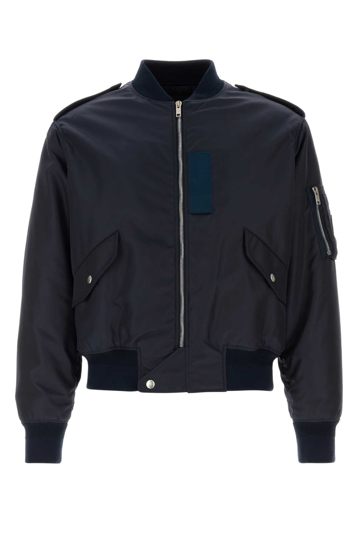 Givenchy Men Navy Blue Nylon Bomber Jacket GIVENCHY