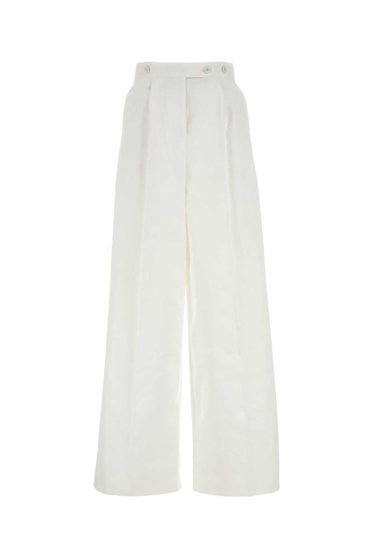 Givenchy Women White Poplin Wide-Leg Pant GIVENCHY