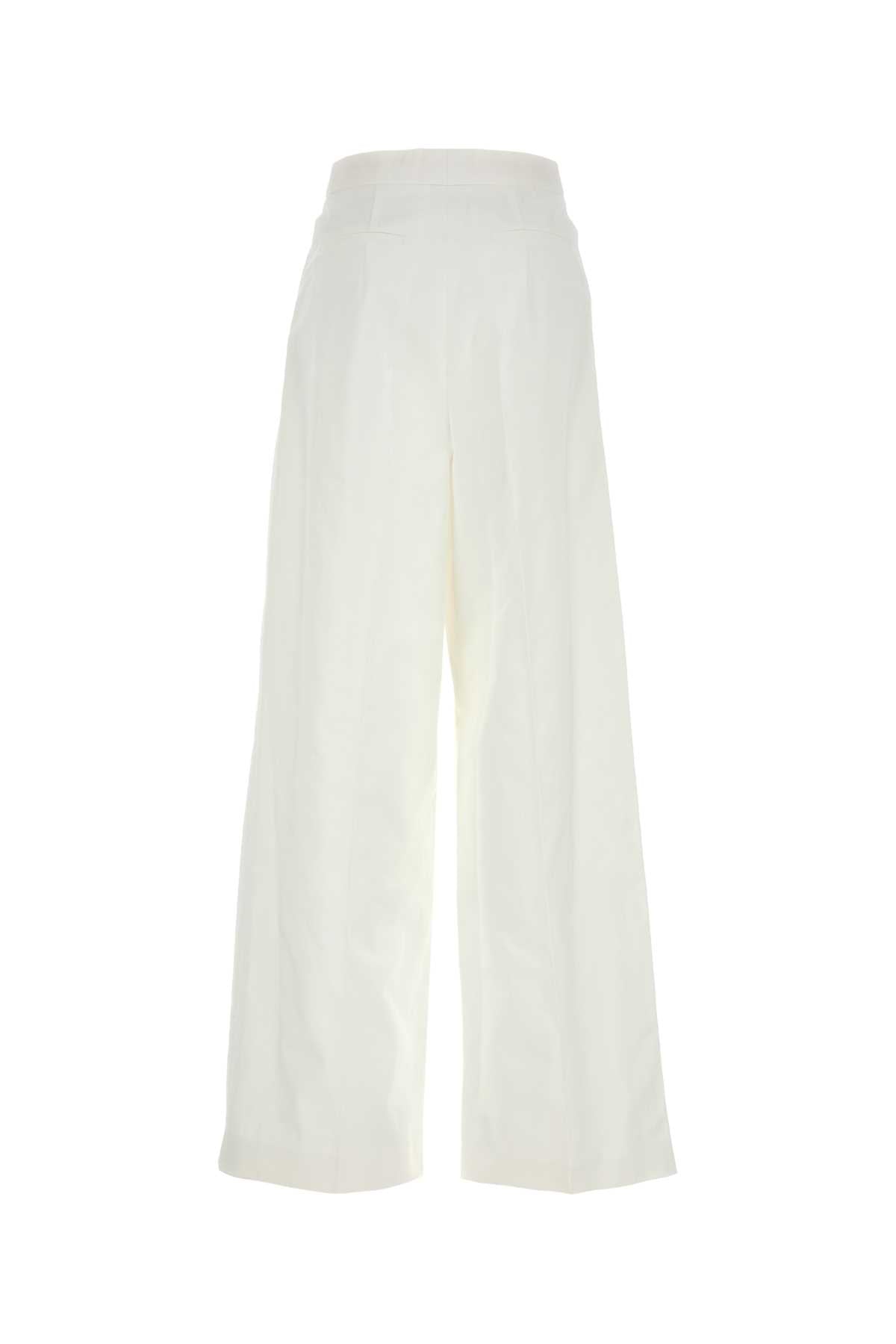 Givenchy Women White Poplin Wide-Leg Pant GIVENCHY