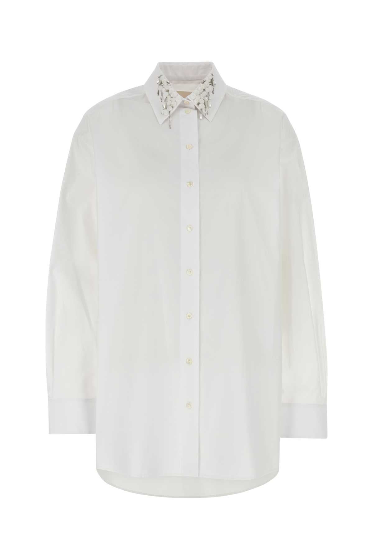 Givenchy Women White Poplin Oversize Shirt GIVENCHY
