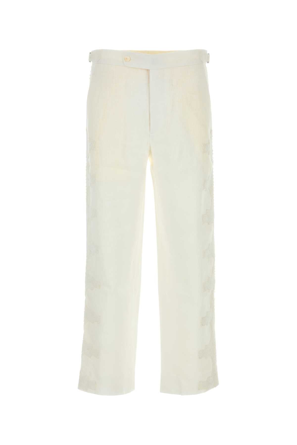 Bode Men White Linen Salt Pant BODE