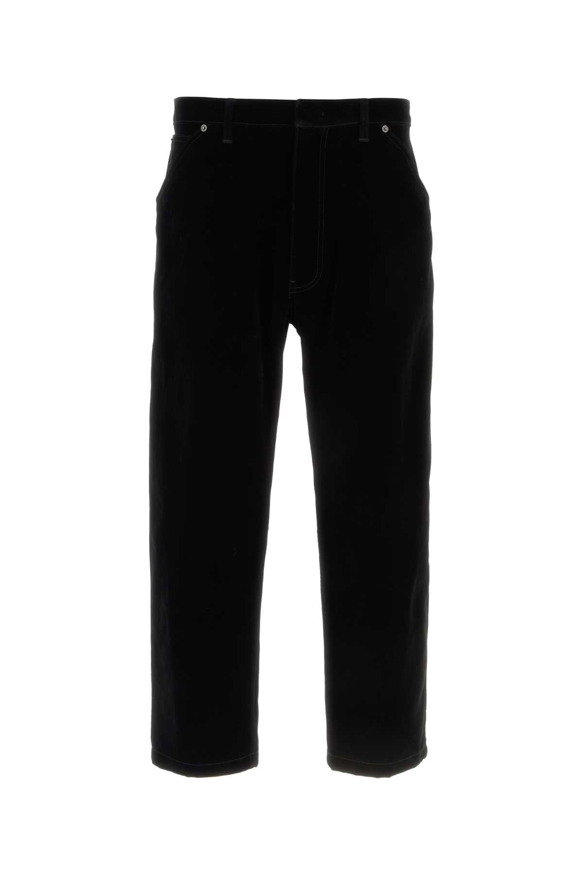 Prada Men Black Velvet Denim Pant PRADA