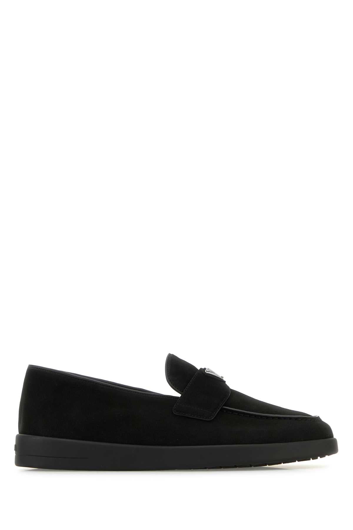 Prada Men Black Suede Loafers PRADA