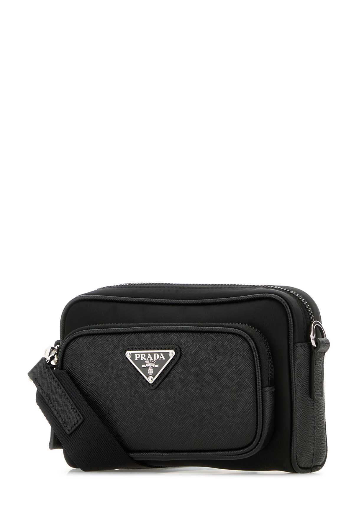 Prada Men Black Re-Nylon And Leather Crossbody Bag PRADA