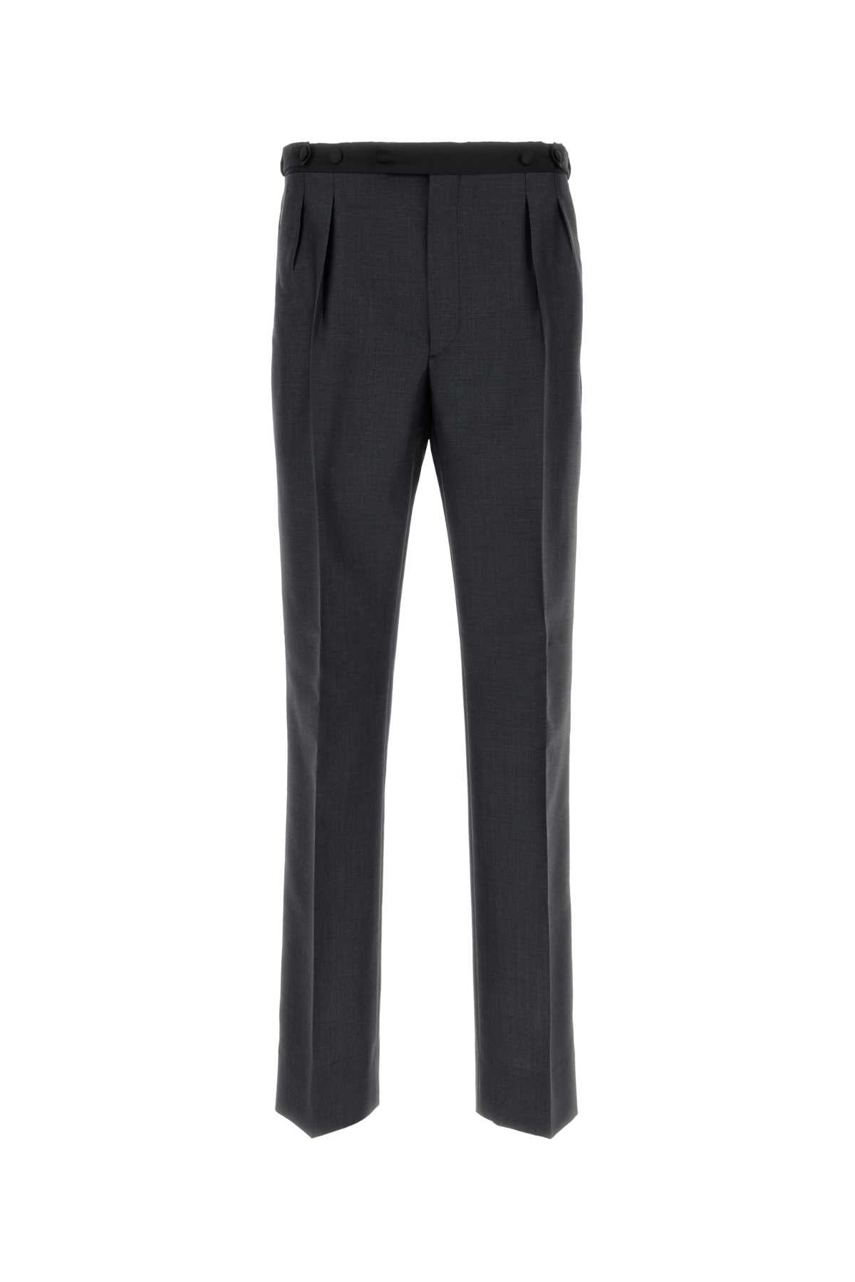 Prada Men Charcoal Mohair Blend Pant PRADA