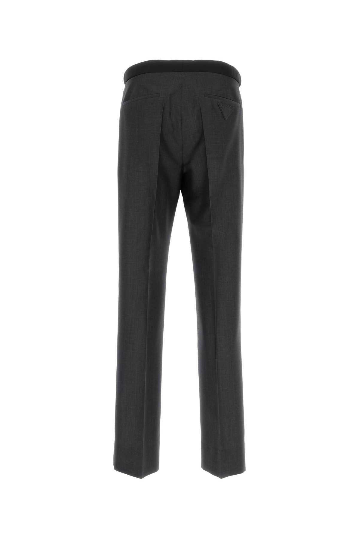 Prada Men Charcoal Mohair Blend Pant PRADA