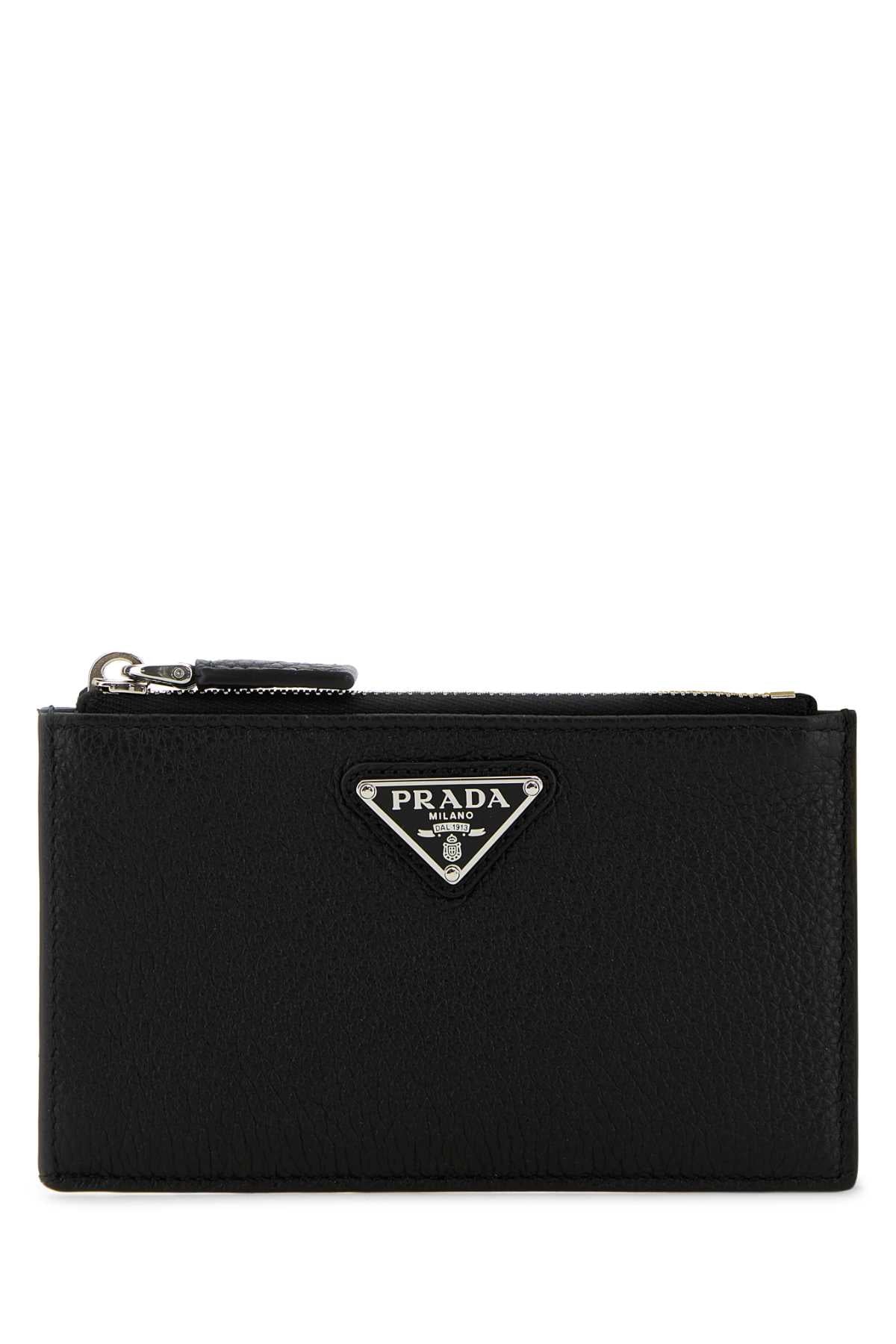 Prada Men Black Leather Card Holder PRADA