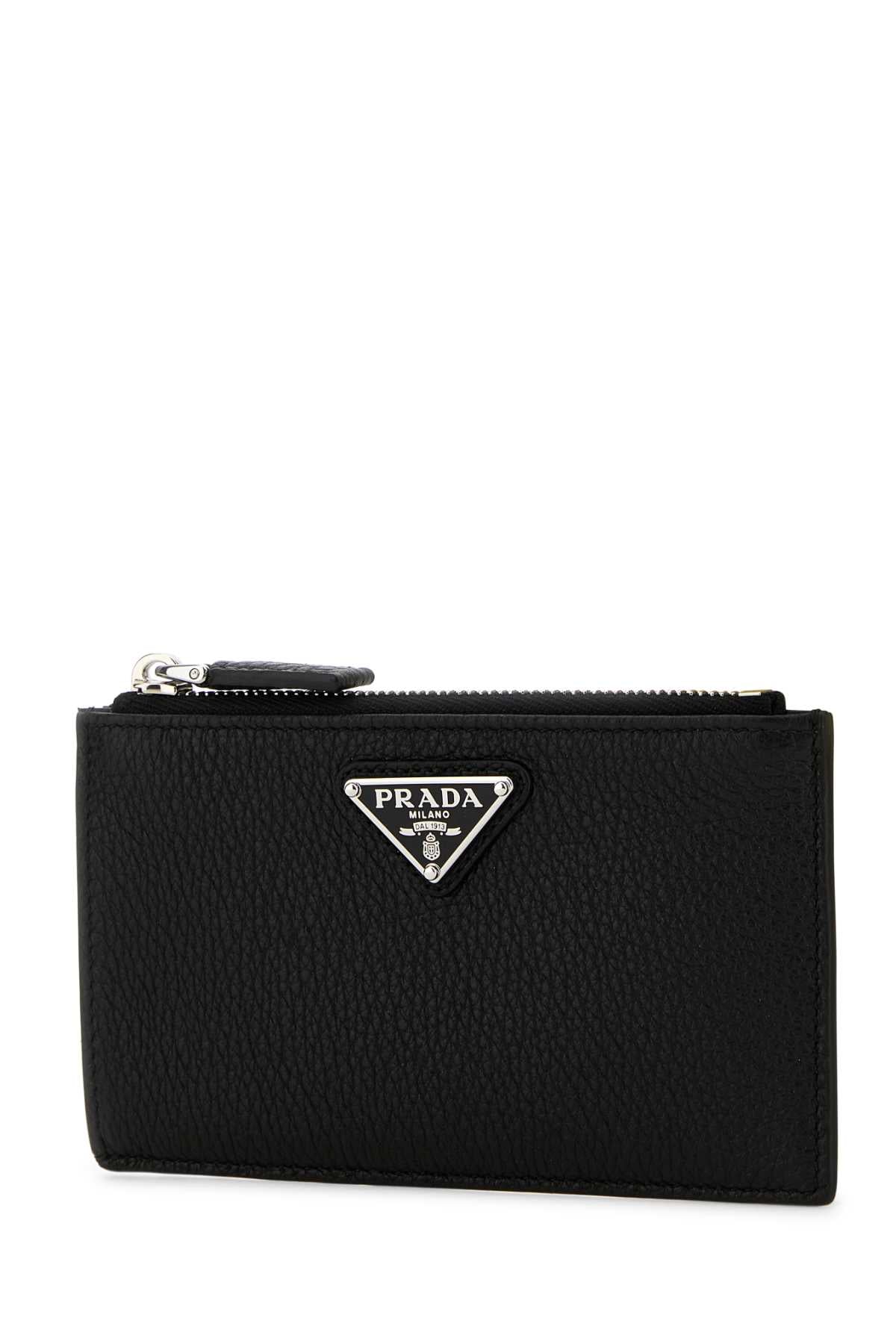 Prada Men Black Leather Card Holder PRADA