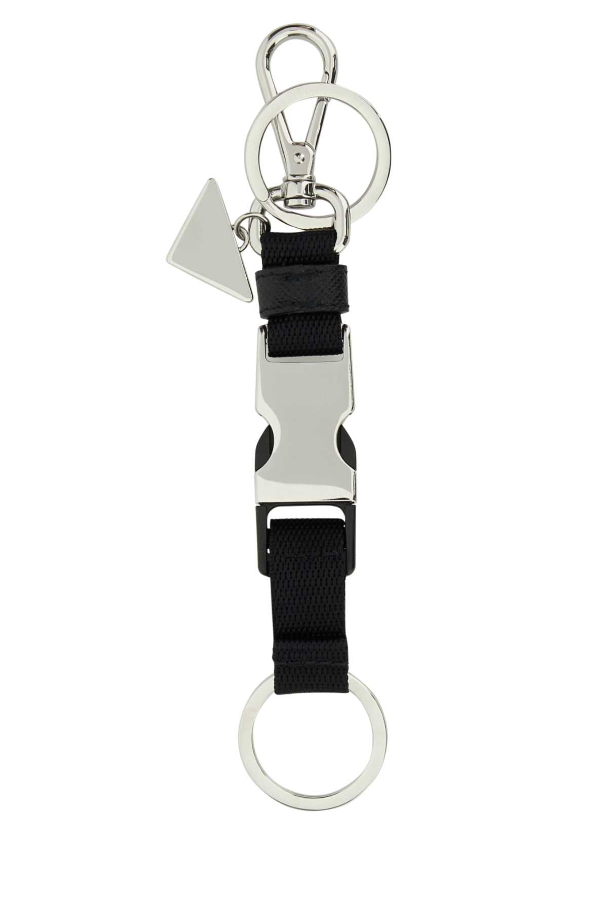 Prada Men Black Fabric Keyring PRADA